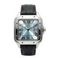 ALWAN & GEORGES – Ice Blue Square Black Leather